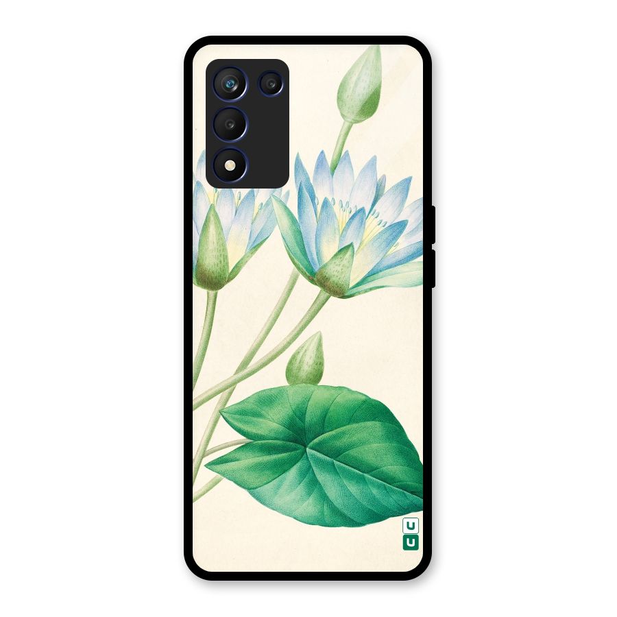 Blue Lotus Glass Back Case for Realme 9 5G Speed