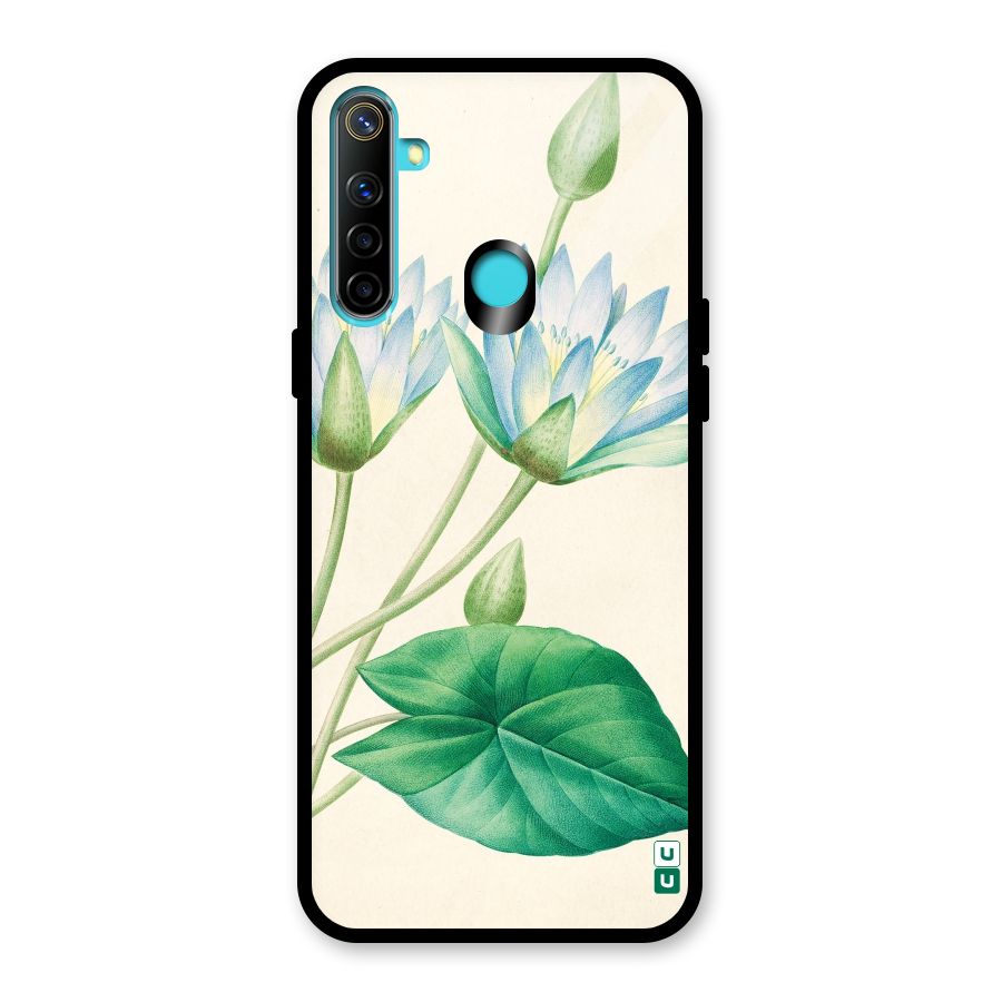 Blue Lotus Glass Back Case for Realme Narzo 10