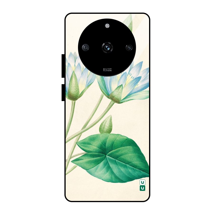 Blue Lotus Glass Back Case for Realme Narzo 60 5G