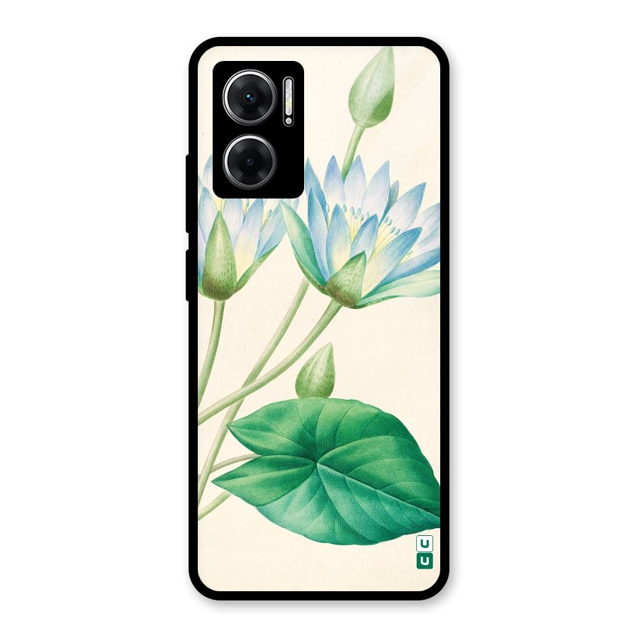 Blue Lotus Glass Back Case for Redmi 11 Prime 5G