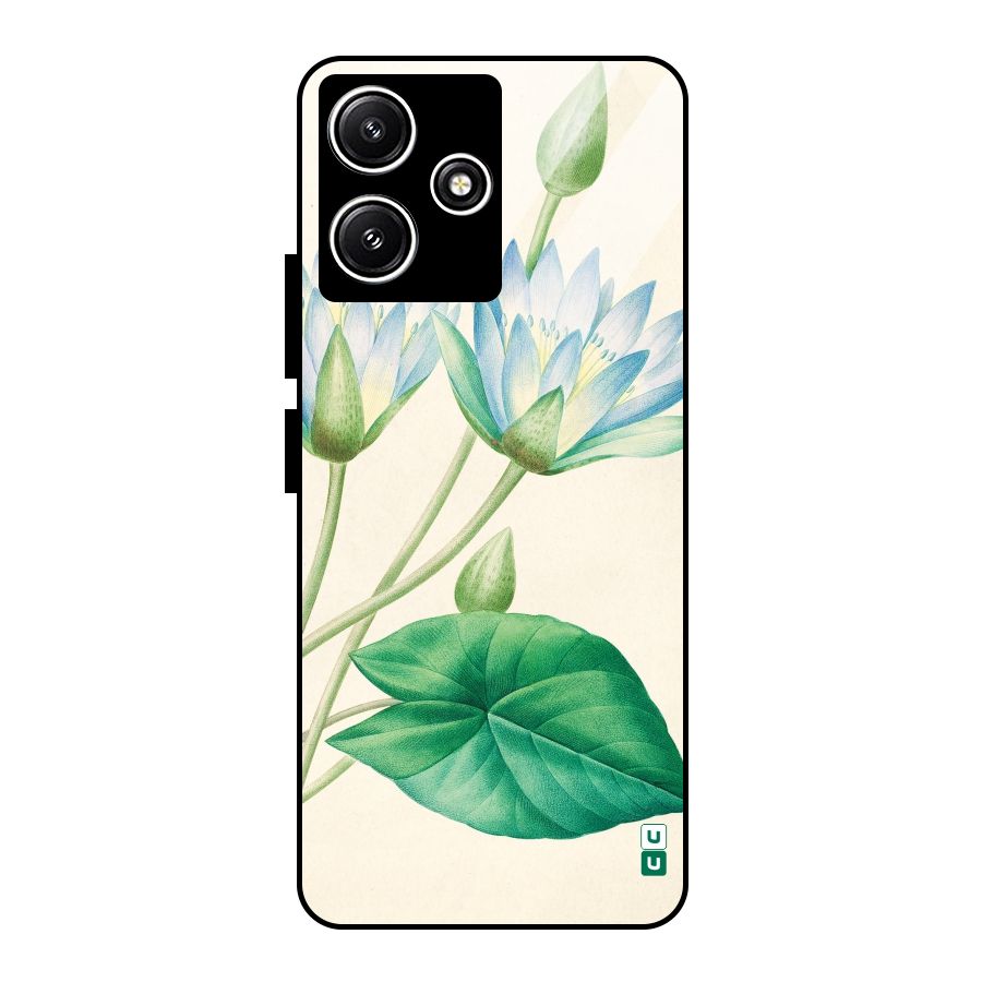Blue Lotus Glass Back Case for Redmi 12 5G