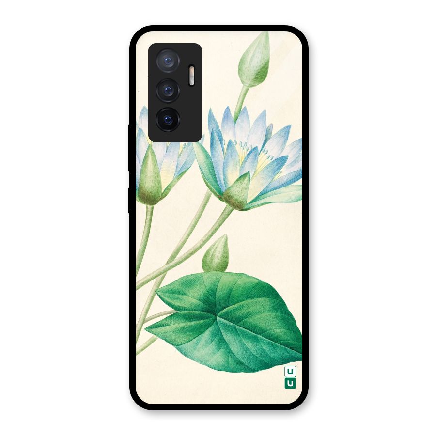 Blue Lotus Glass Back Case for Vivo V23e