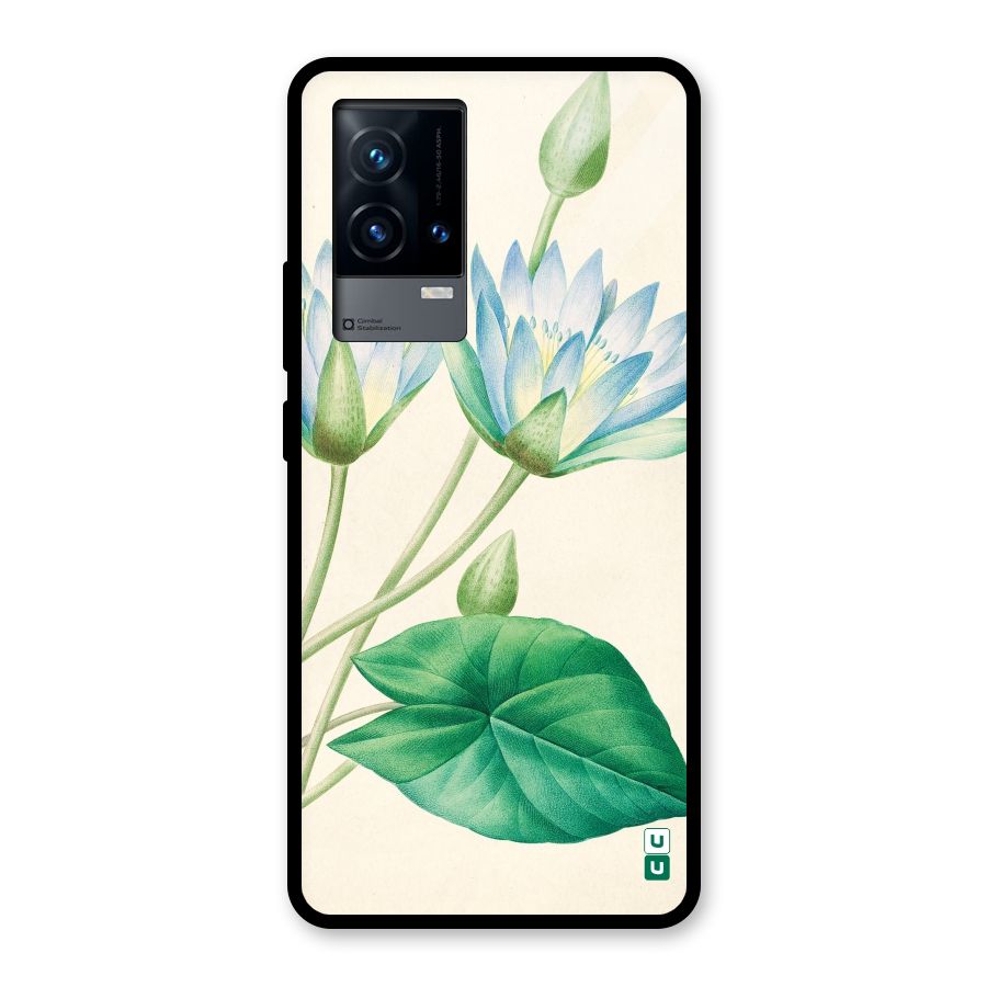 Blue Lotus Glass Back Case for iQOO 9 5G