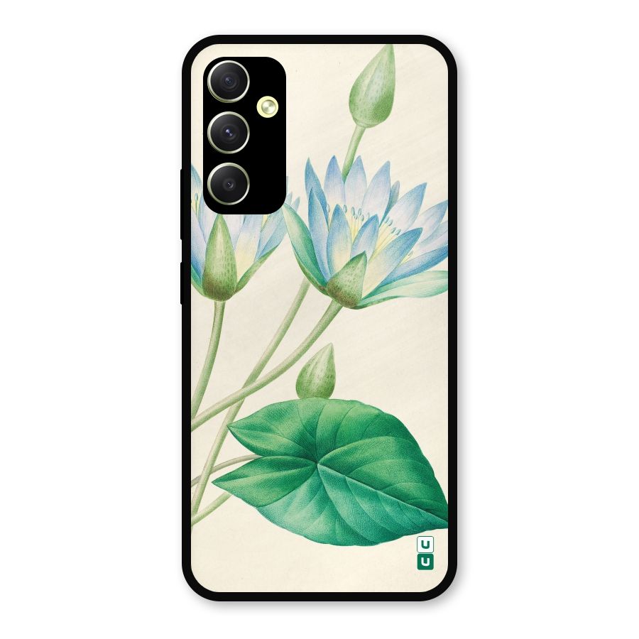 Blue Lotus Metal Back Case for Galaxy A34