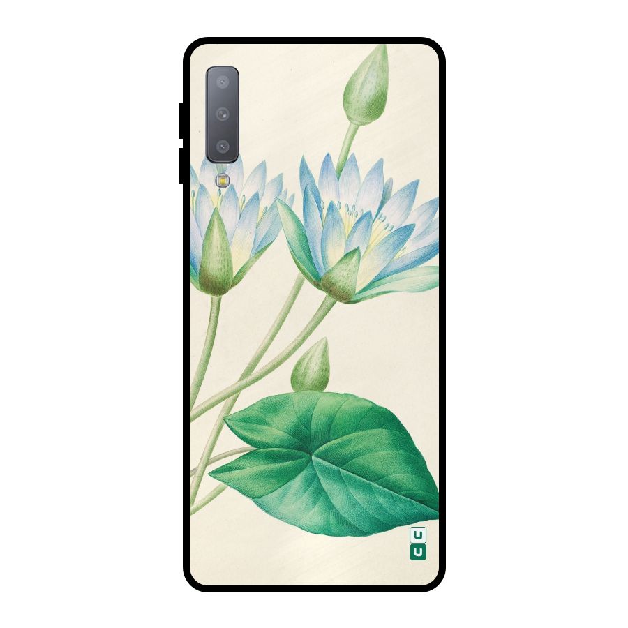 Blue Lotus Metal Back Case for Galaxy A7 (2018)