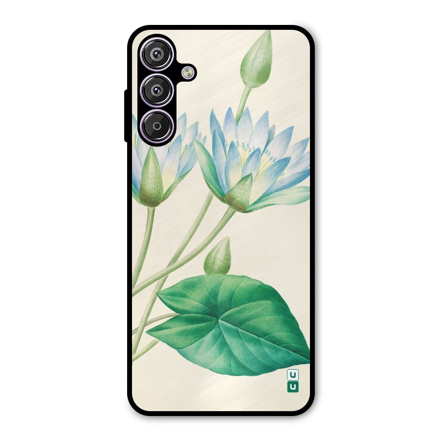 Blue Lotus Metal Back Case for Galaxy M15