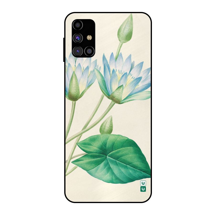 Blue Lotus Metal Back Case for Galaxy M31s
