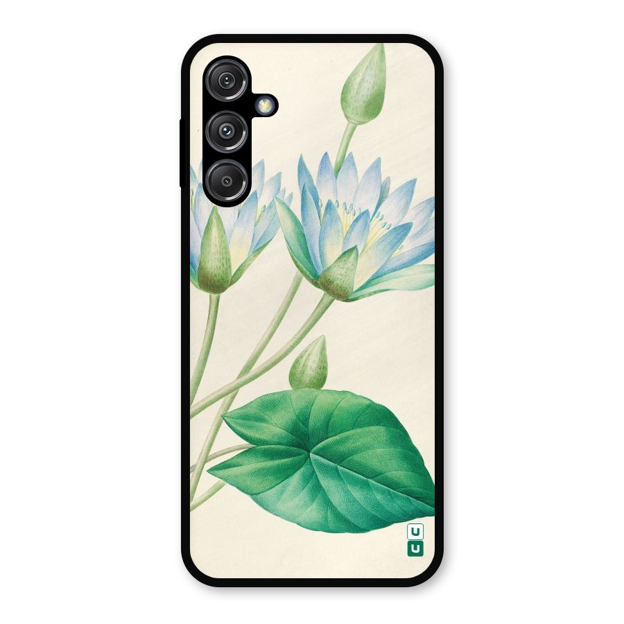 Blue Lotus Metal Back Case for Galaxy M34 5G