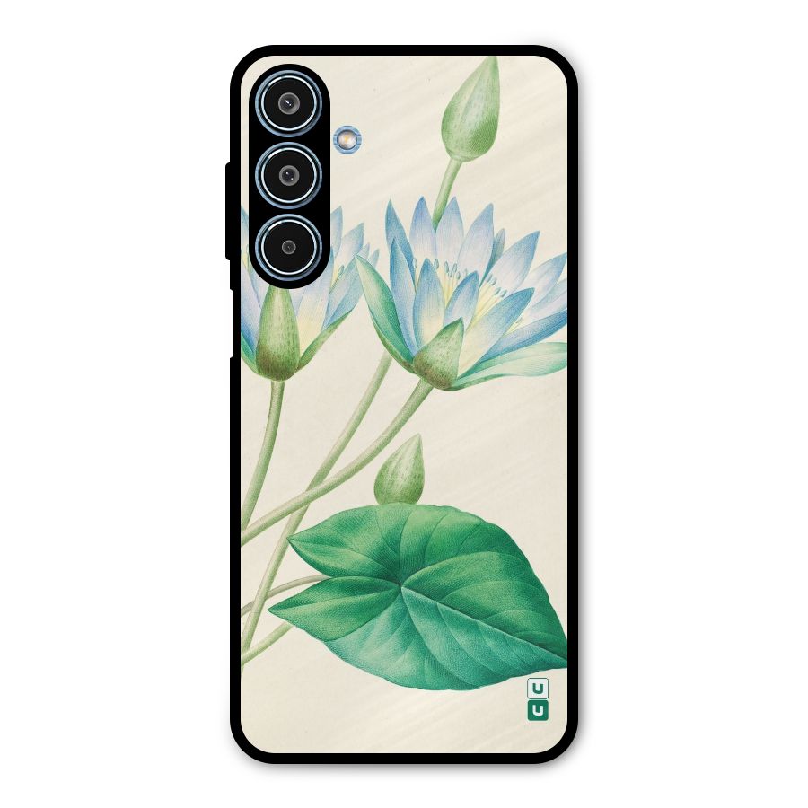 Blue Lotus Metal Back Case for Galaxy M35