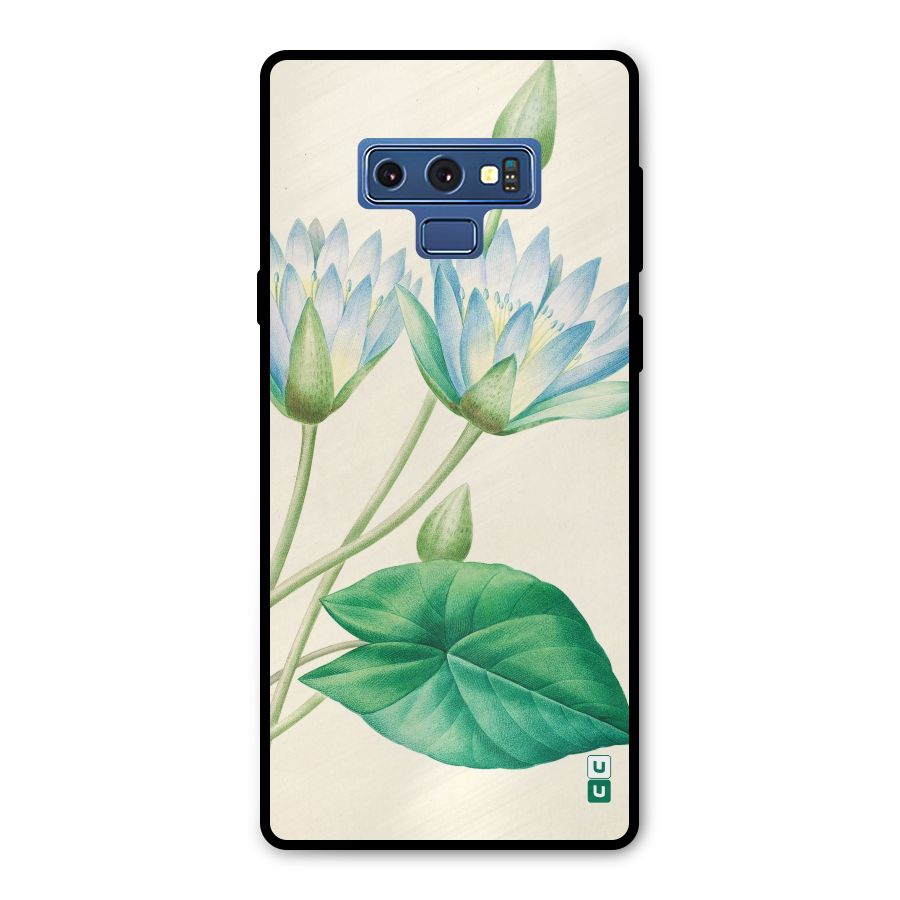 Blue Lotus Metal Back Case for Galaxy Note 9
