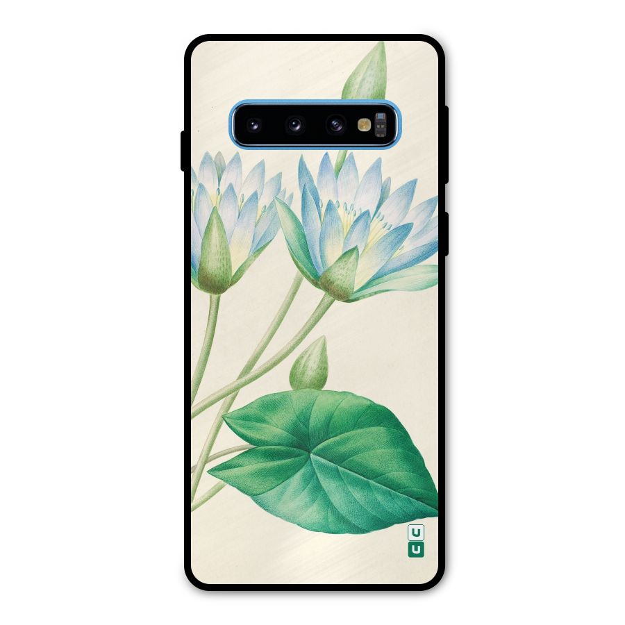 Blue Lotus Metal Back Case for Galaxy S10