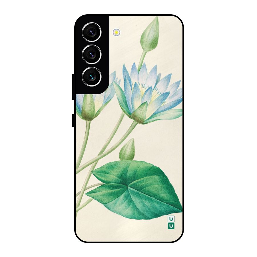 Blue Lotus Metal Back Case for Galaxy S22 5G
