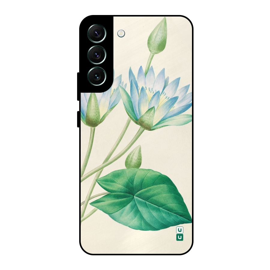 Blue Lotus Metal Back Case for Galaxy S22 Plus 5G