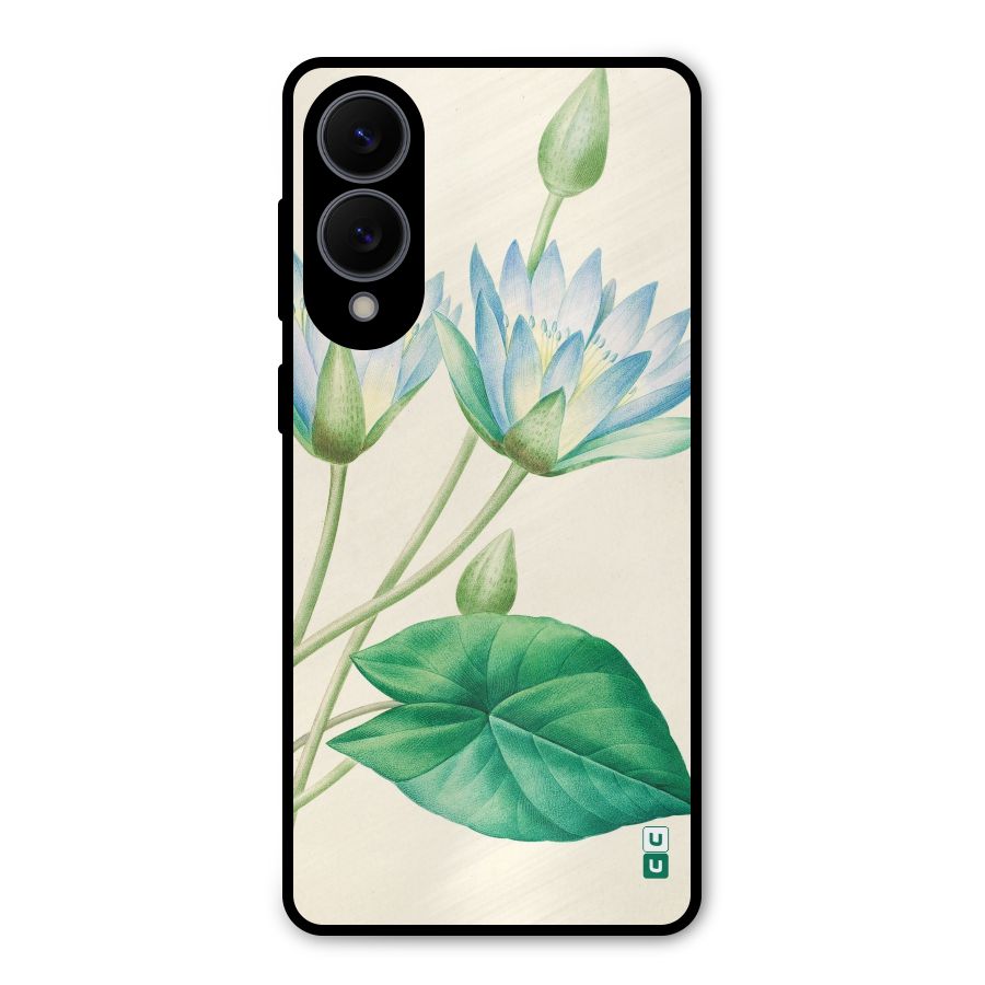 Blue Lotus Metal Back Case for Galaxy S25 Edge