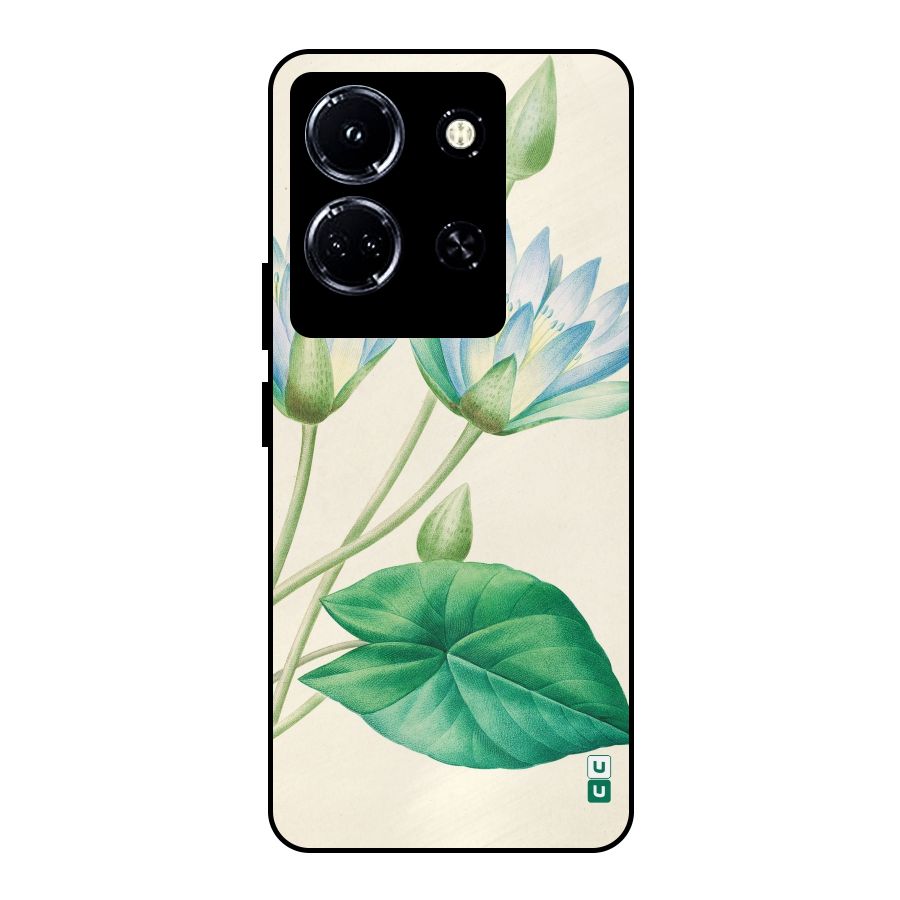 Blue Lotus Metal Back Case for Infinix Note 30 5G