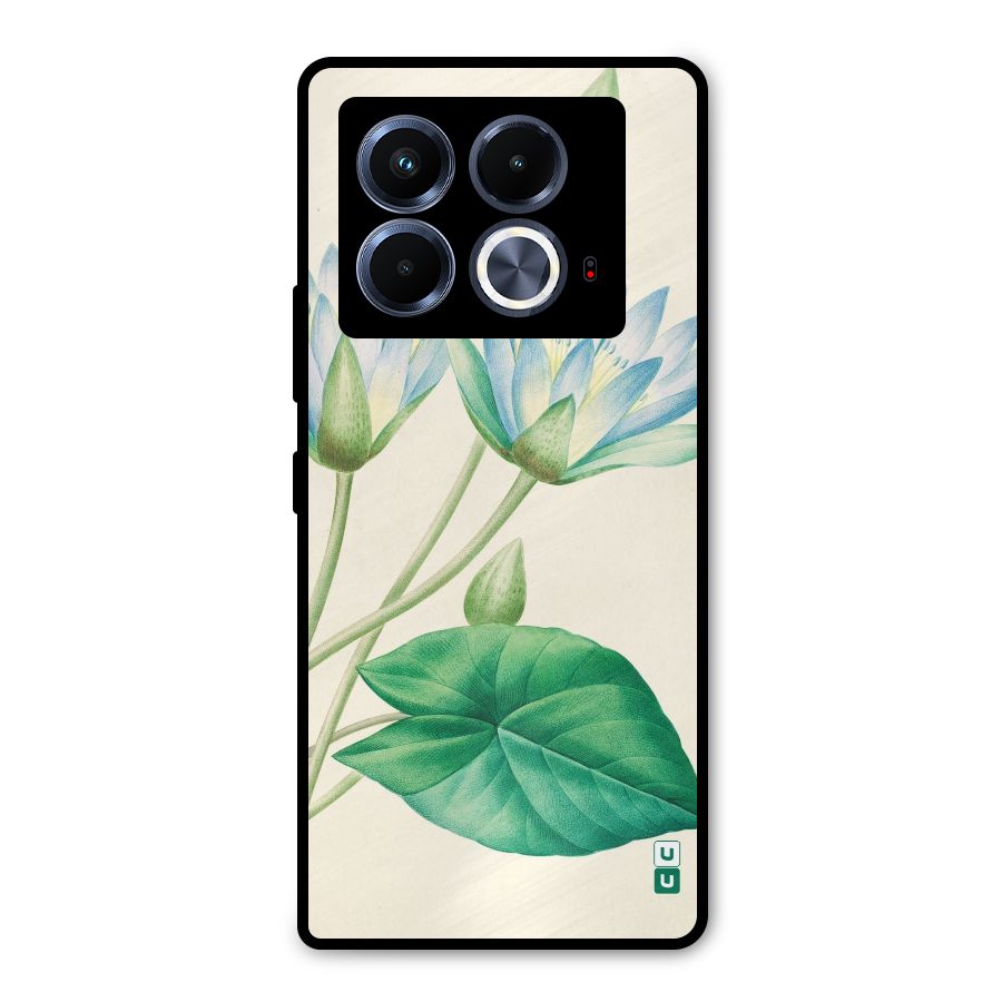 Blue Lotus Metal Back Case for Infinix Note 40 5G