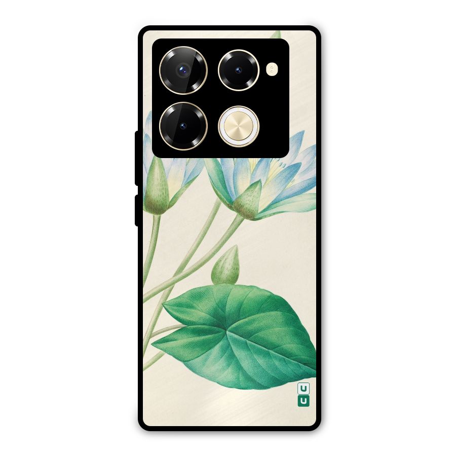 Blue Lotus Metal Back Case for Infinix Note 40 Pro Plus