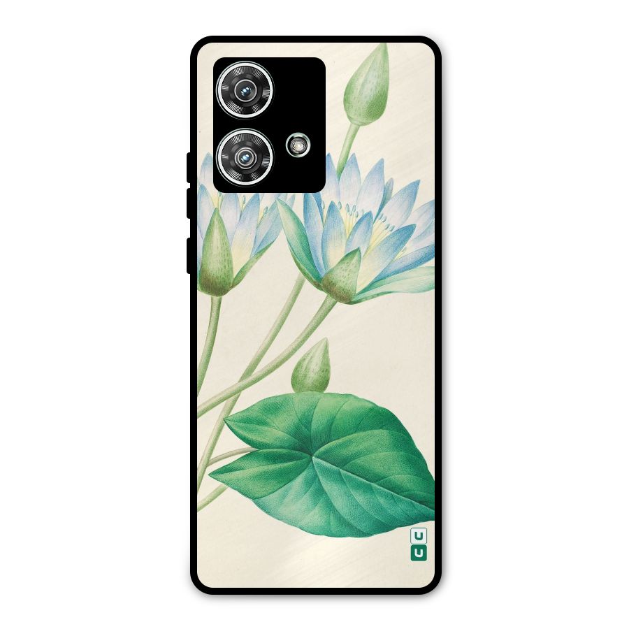 Blue Lotus Metal Back Case for Motorola Edge 40 Neo