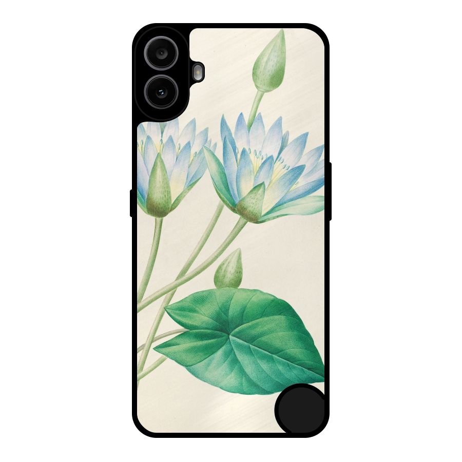Blue Lotus Metal Back Case for Nothing CMF Phone 1