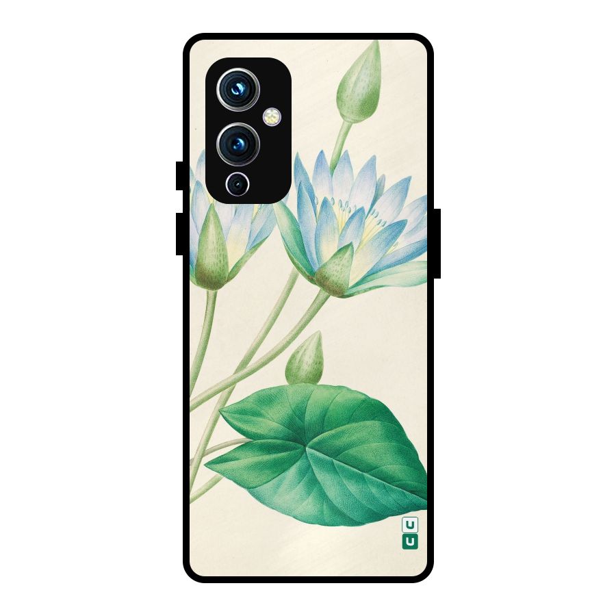Blue Lotus Metal Back Case for OnePlus 9