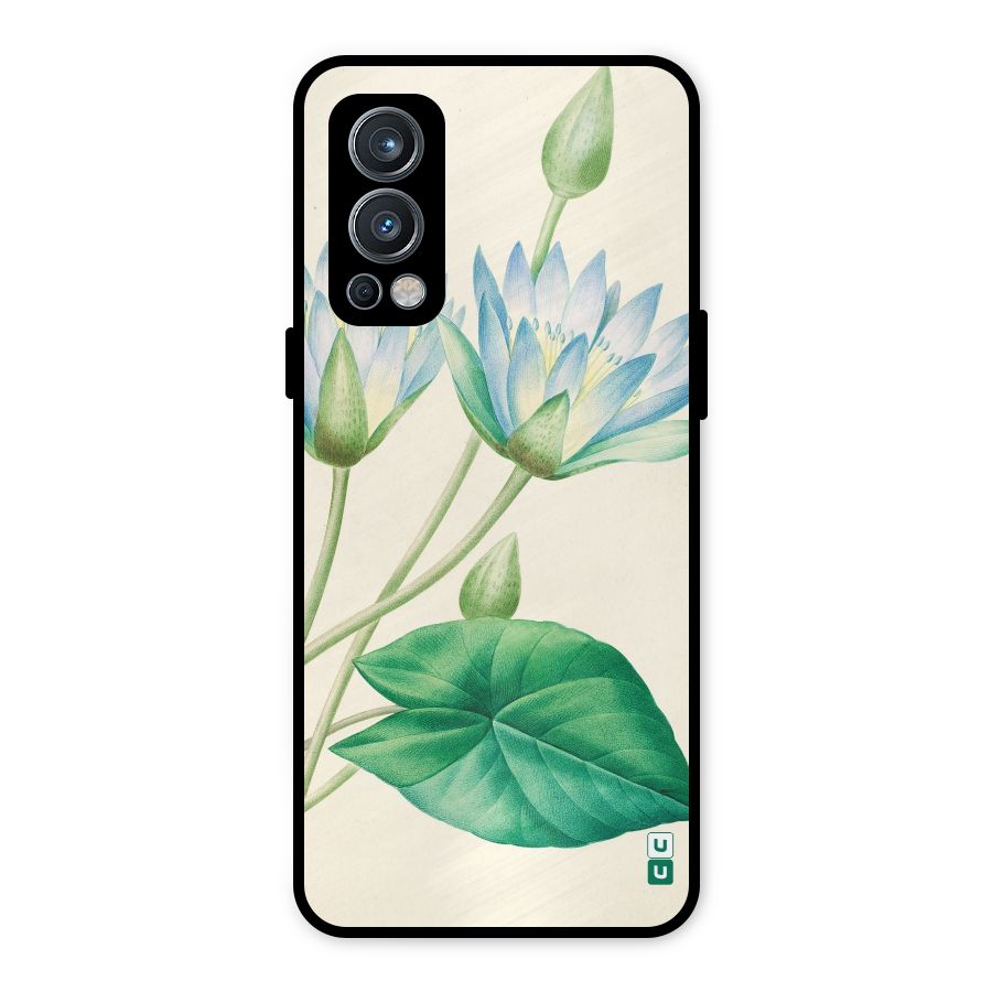 Blue Lotus Metal Back Case for OnePlus Nord 2 5G