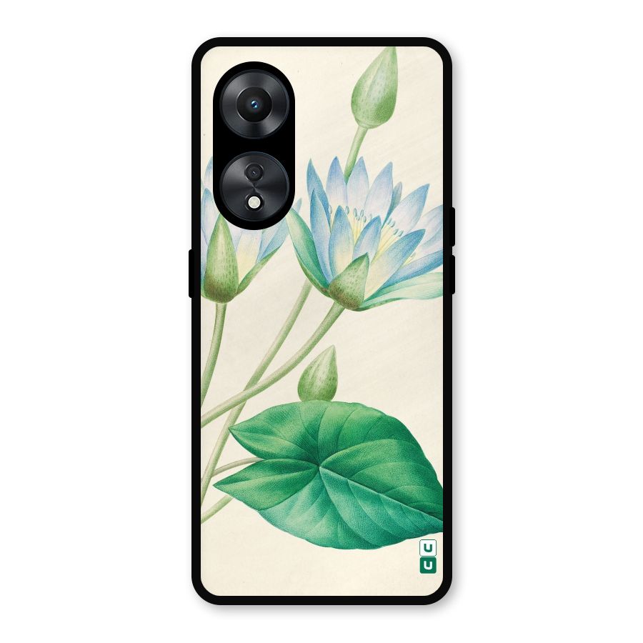 Blue Lotus Metal Back Case for Oppo A78