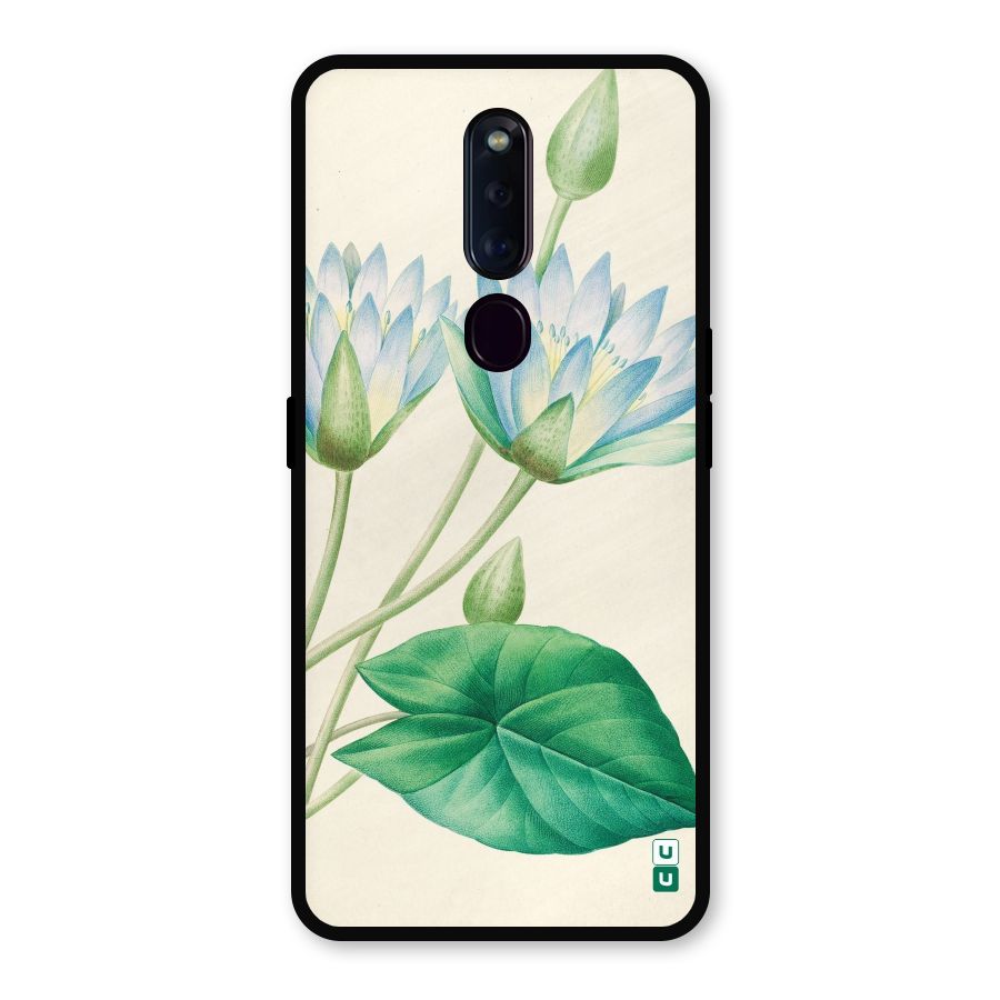 Blue Lotus Metal Back Case for Oppo F11 Pro