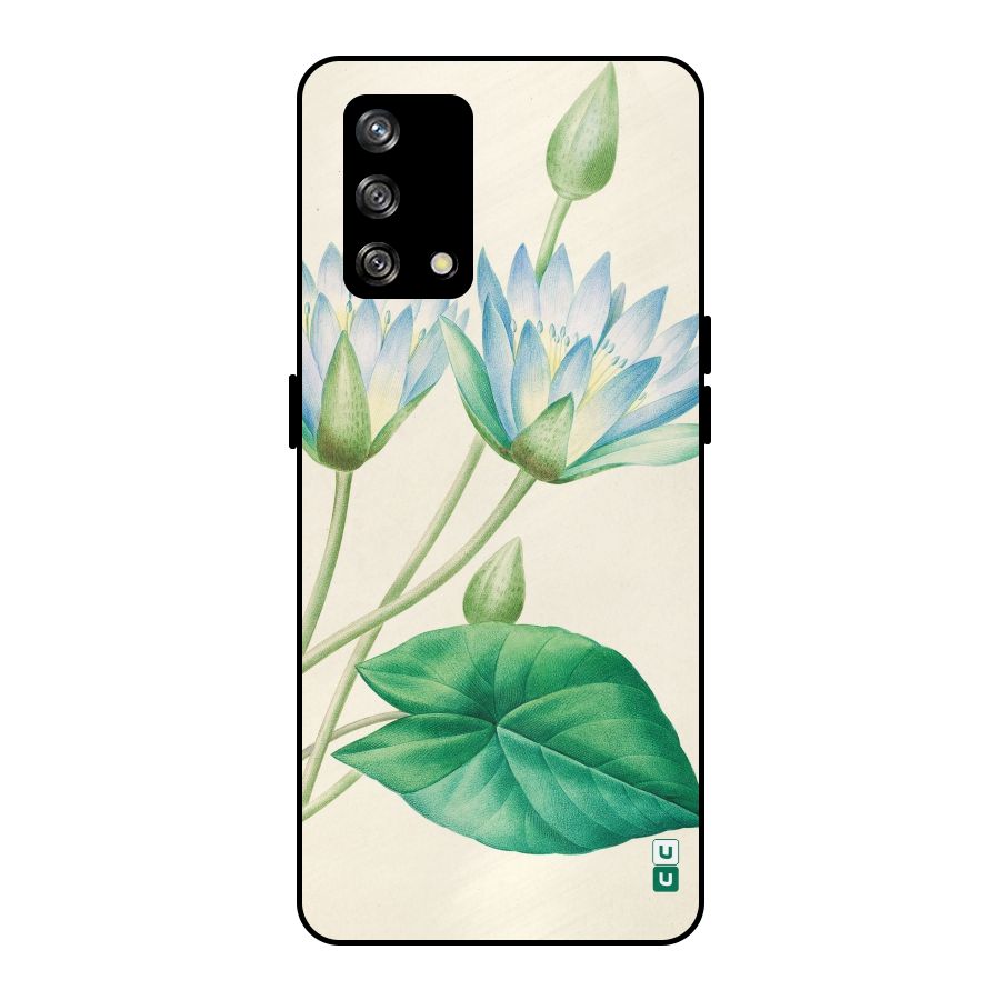 Blue Lotus Metal Back Case for Oppo F19