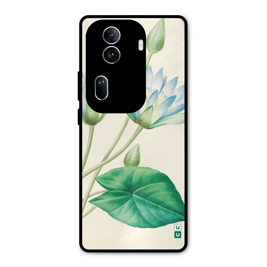 Blue Lotus Metal Back Case for Oppo Reno11 Pro 5G