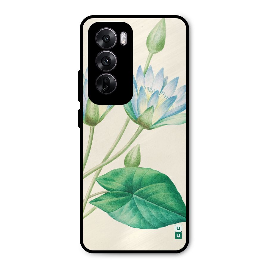 Blue Lotus Metal Back Case for Oppo Reno12