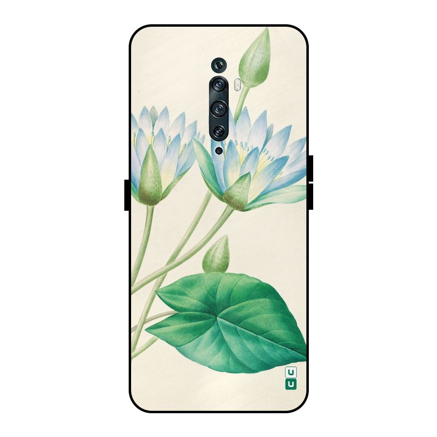 Blue Lotus Metal Back Case for Oppo Reno2 Z