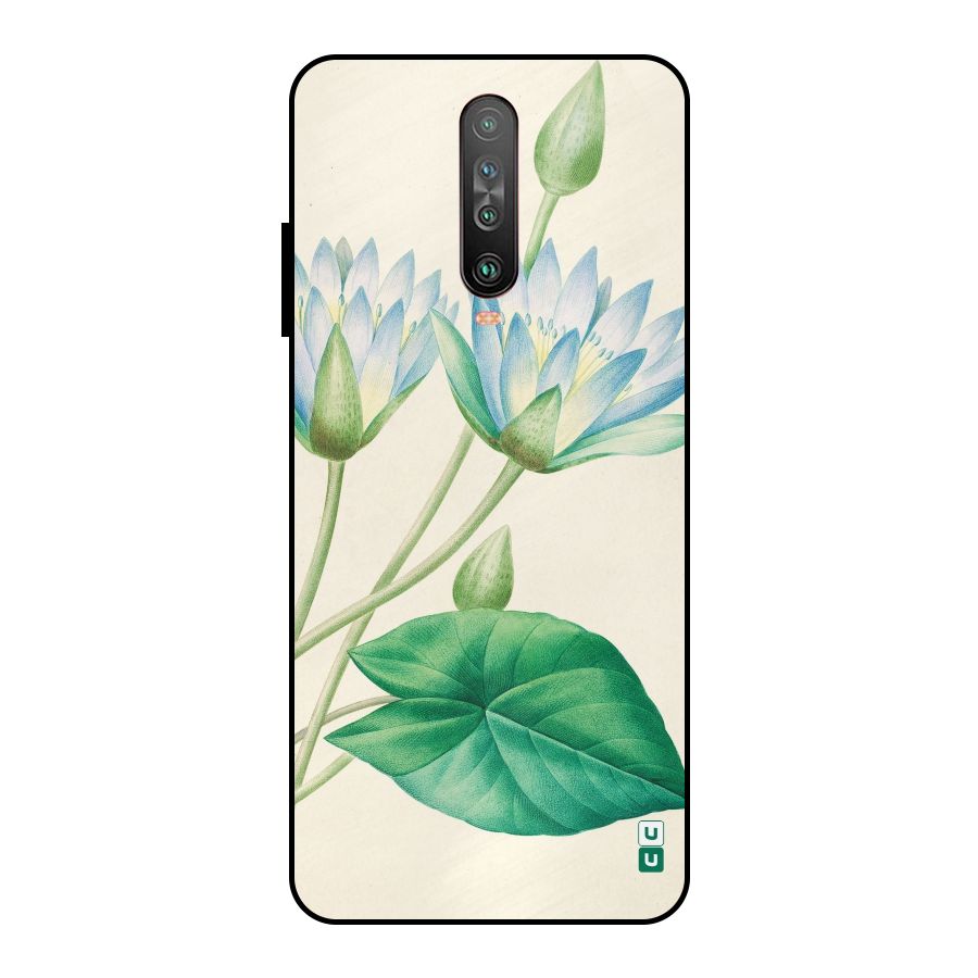 Blue Lotus Metal Back Case for Poco X2