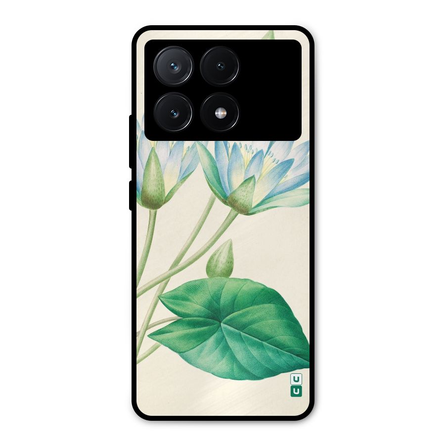 Blue Lotus Metal Back Case for Poco X6 Pro
