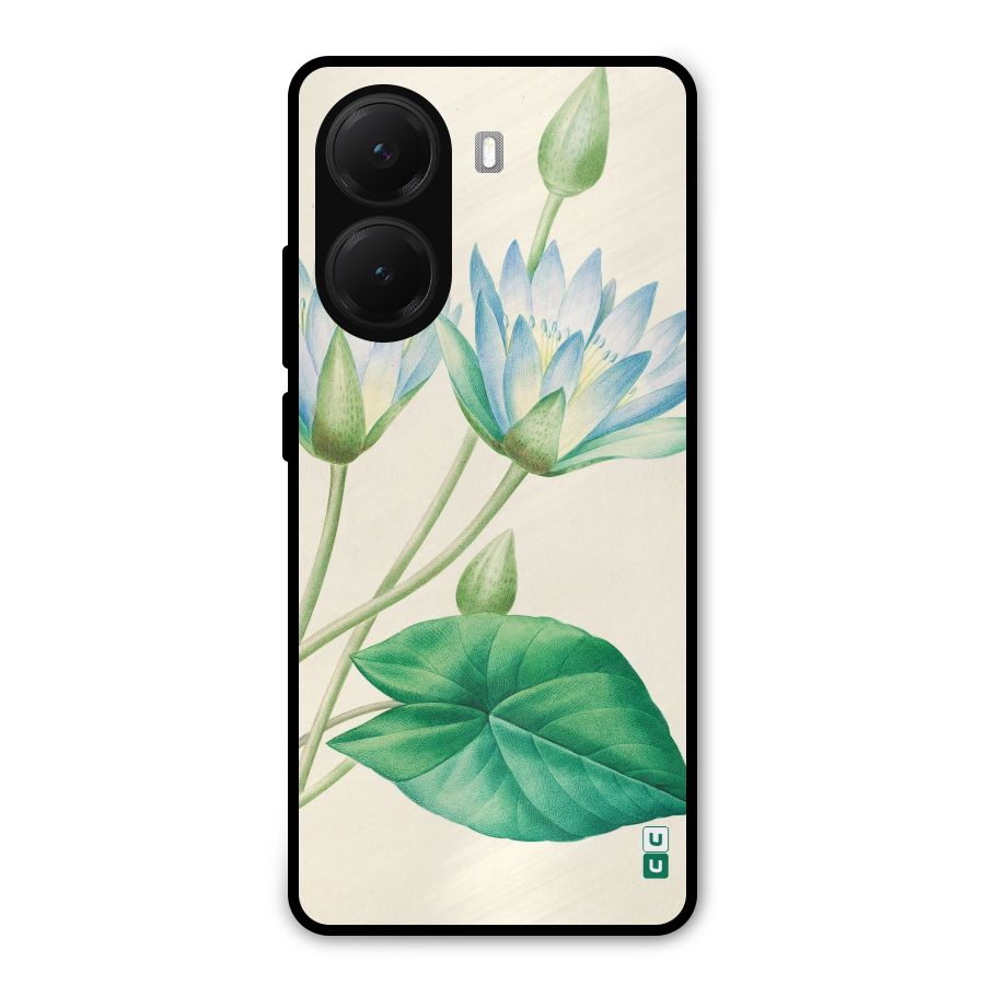 Blue Lotus Metal Back Case for Poco X7 Pro