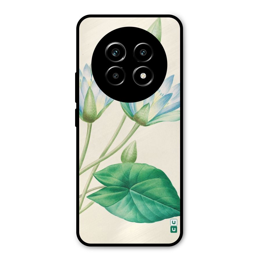 Blue Lotus Metal Back Case for Realme 14 Pro Lite
