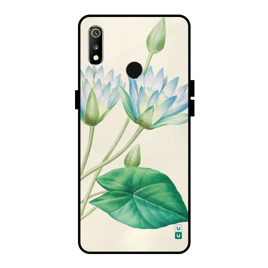 Blue Lotus Metal Back Case for Realme 3