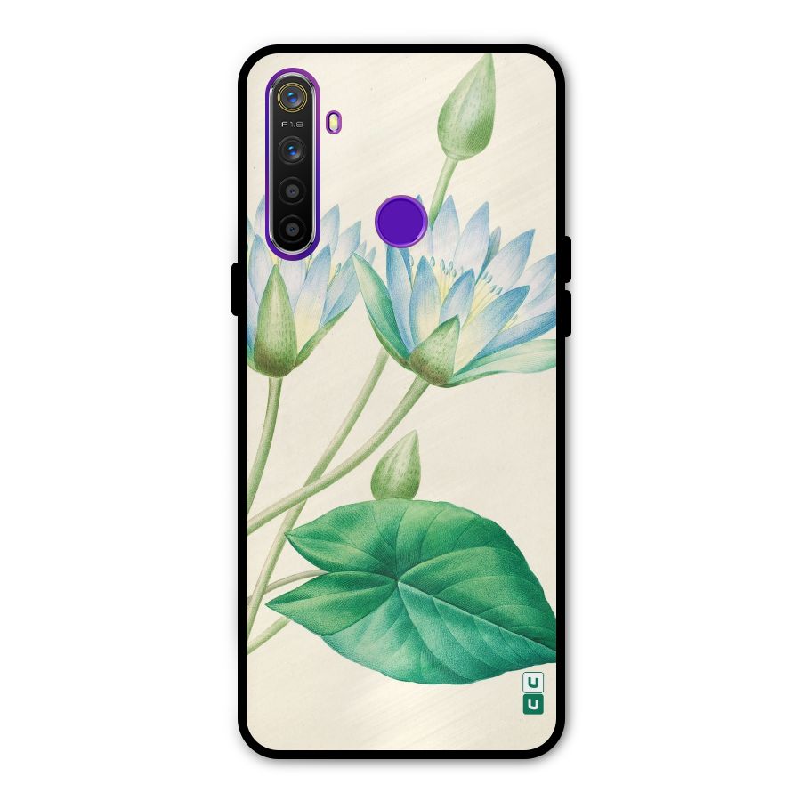 Blue Lotus Metal Back Case for Realme 5i