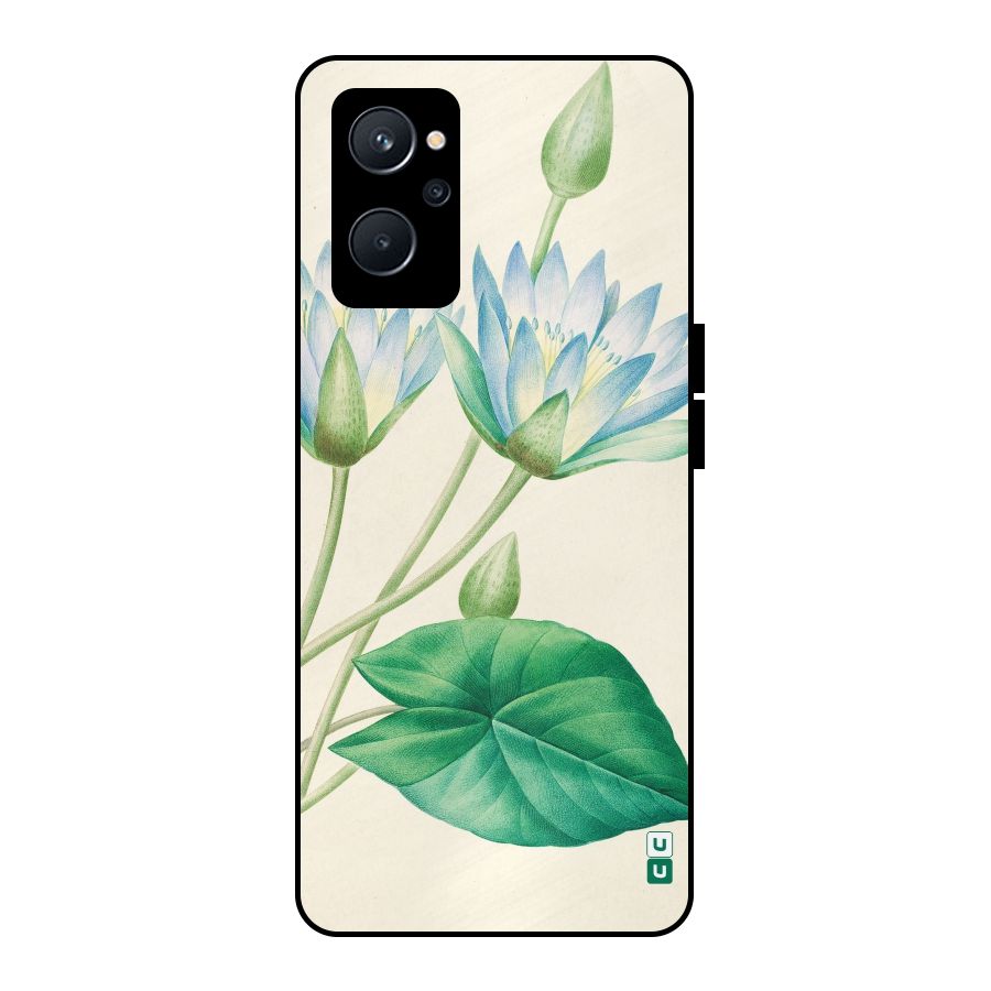 Blue Lotus Metal Back Case for Realme 9i 5G