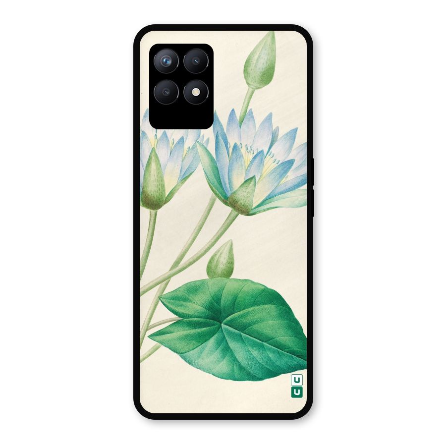 Blue Lotus Metal Back Case for Realme Narzo 50