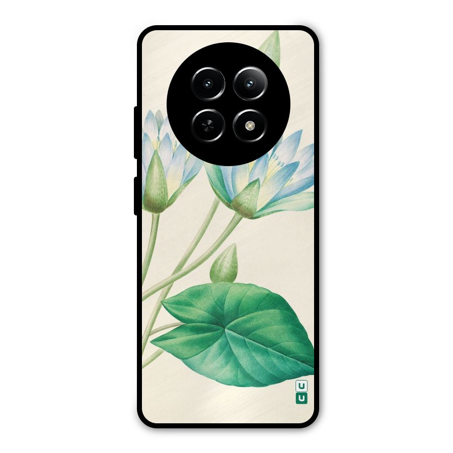 Blue Lotus Metal Back Case for Realme Narzo 70x 5G