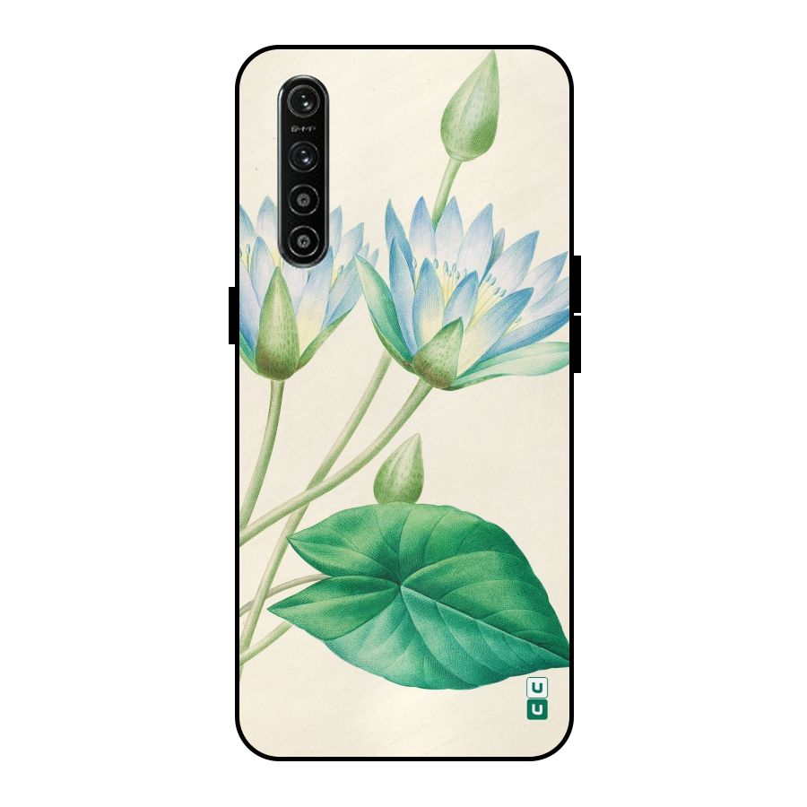 Blue Lotus Metal Back Case for Realme XT