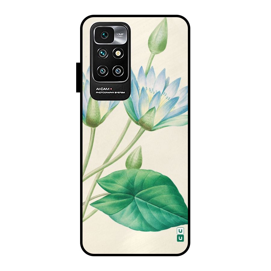 Blue Lotus Metal Back Case for Redmi 10 Prime