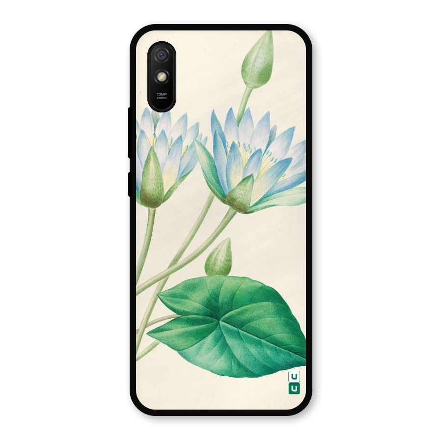 Blue Lotus Metal Back Case for Redmi 9i