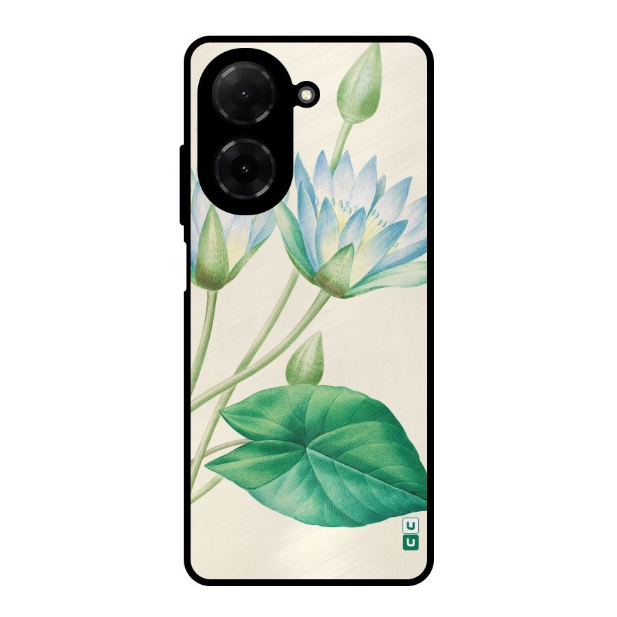 Blue Lotus Metal Back Case for Redmi A5 4G