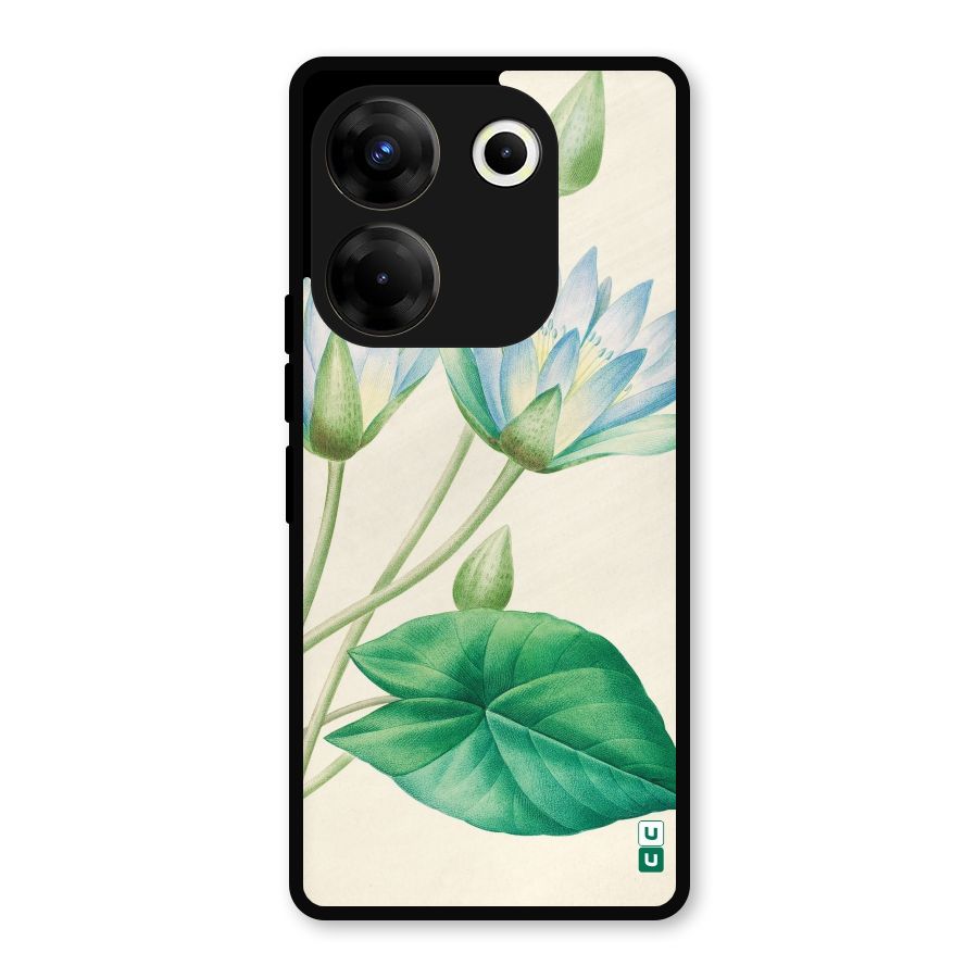 Blue Lotus Metal Back Case for Tecno Camon 20 Pro