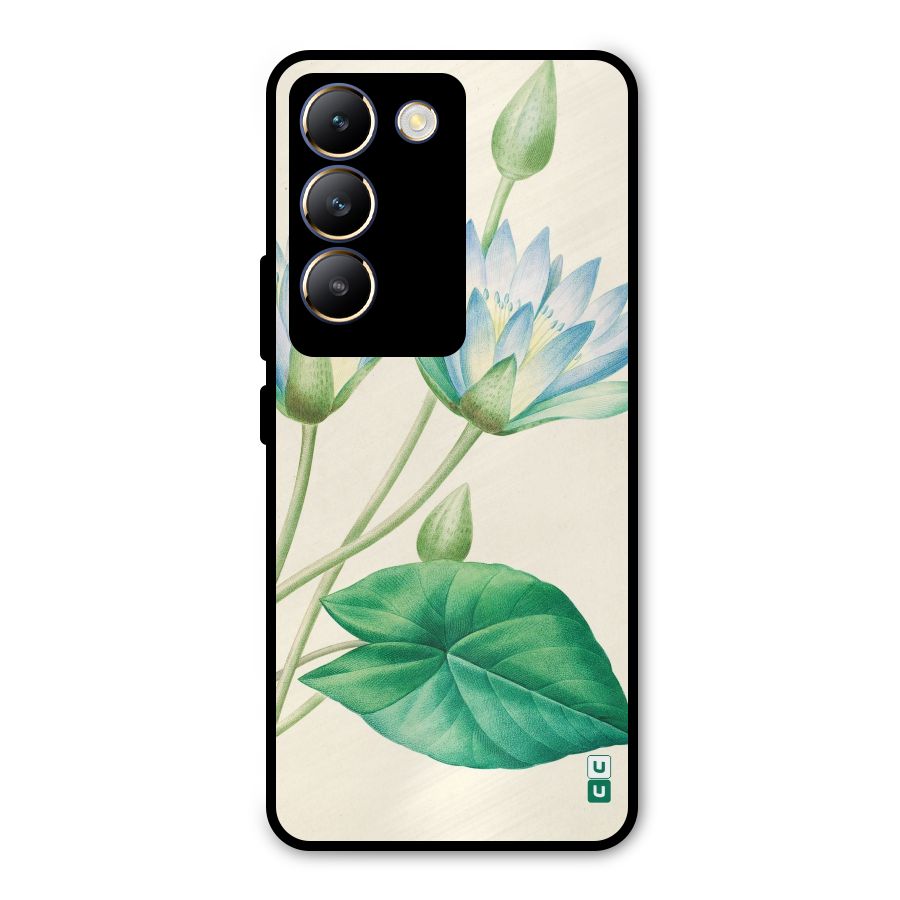Blue Lotus Metal Back Case for Vivo T3 5G
