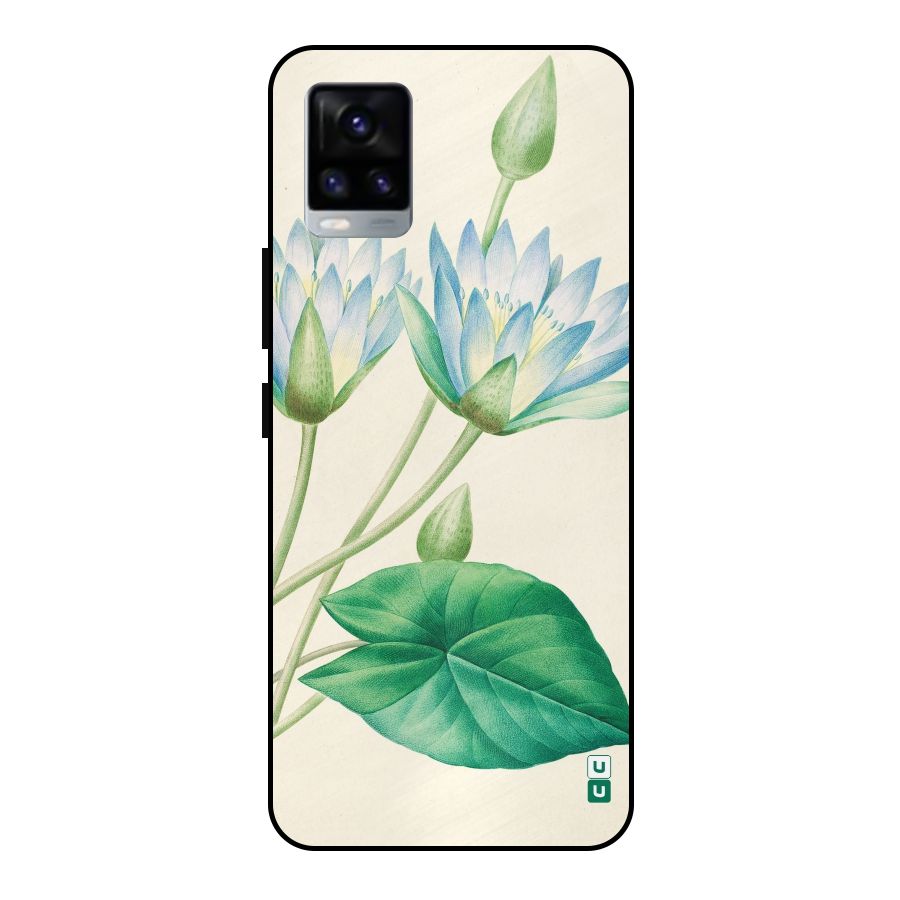 Blue Lotus Metal Back Case for Vivo V20 2021
