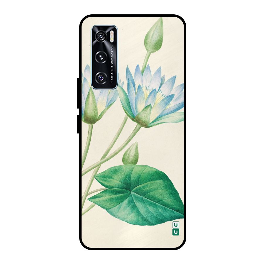 Blue Lotus Metal Back Case for Vivo V20 SE