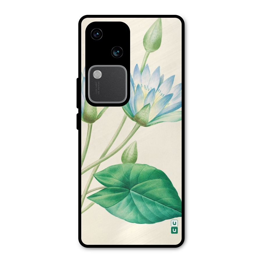 Blue Lotus Metal Back Case for Vivo V30