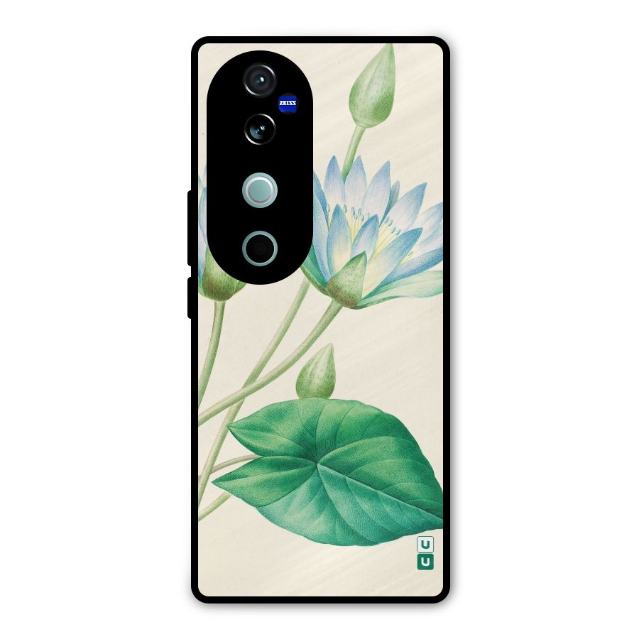 Blue Lotus Metal Back Case for Vivo V40 Pro